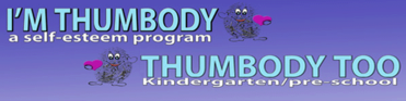 A blue background with the words " body program thumb kindergarten ".