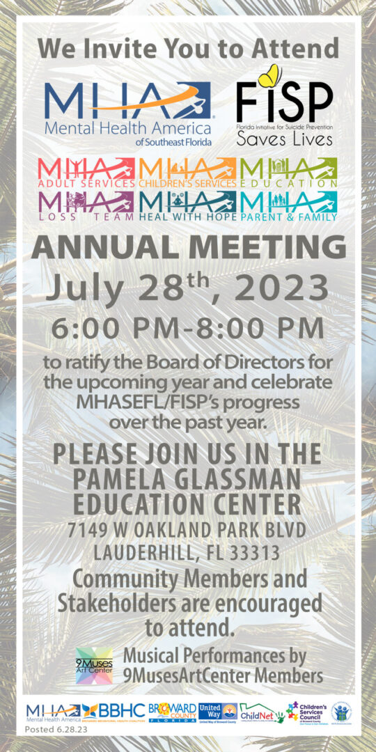A flyer for the annual meeting of the board of directors.
